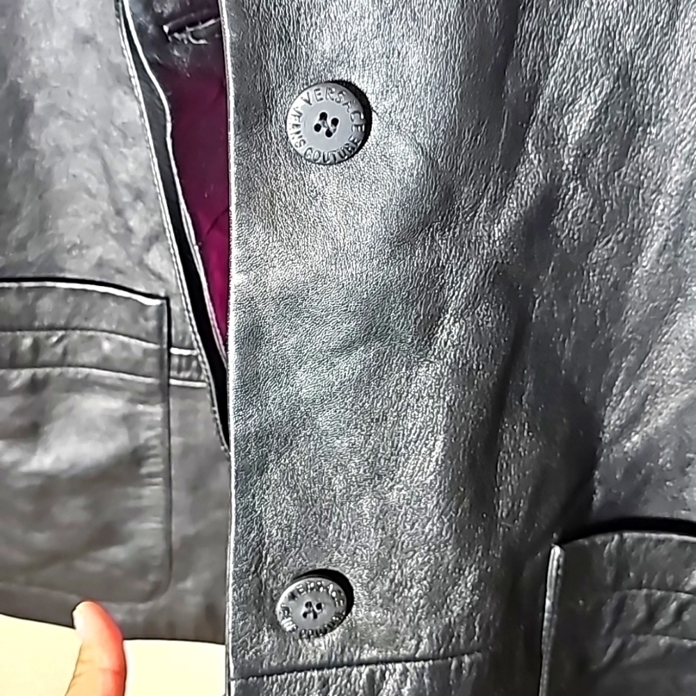 VINTAGE VERSACE LEATHER JACKET - Picture 4 of 12